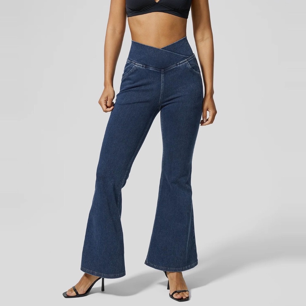 NWT Halara Flex High Waisted Crossover Flare Jeans